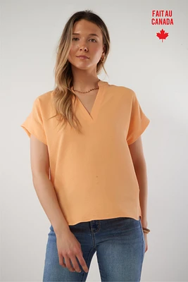 Short sleeve V-neck top - CHESNA2 (R-A12)