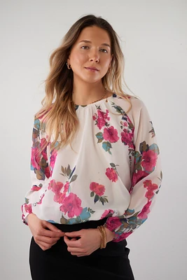 Printed chiffon top - CLAUDINE-25 (R-A6)