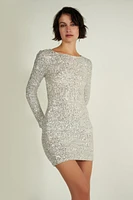 Robe à paillettes et manches longues - NEIGE (R-B1)
