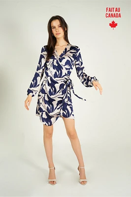 Robe portefeuille en satin - PEGGY-2 (R-B13)
