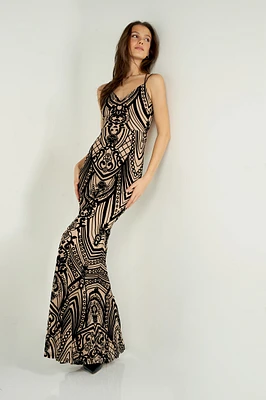 Maxi dress with embroidered effect - BD2289 (E-C6)