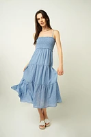 Robe midi smockée - 83091 (E-B18)