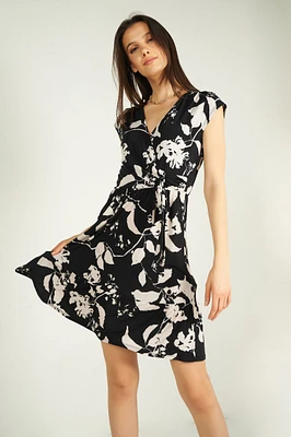 Sleeveless wrap dress - AXELLE-PY1 (R-C1)