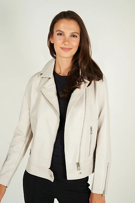 Veste moto en faux cuir - TRUDI-W2 (E-B7)