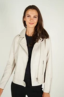 Veste moto en faux cuir - TRUDI-W2 (E-B7)