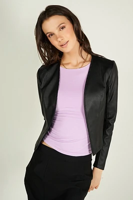 Veste courte en faux cuir  - EVELINE-S24 (R-B16)
