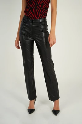 Faux leather straight-leg pants - AIKO (E-C9) FINAL SALE