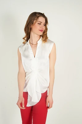 Sleeveless satin blouse - KASIA-W1 (E-B1) FINAL SALE