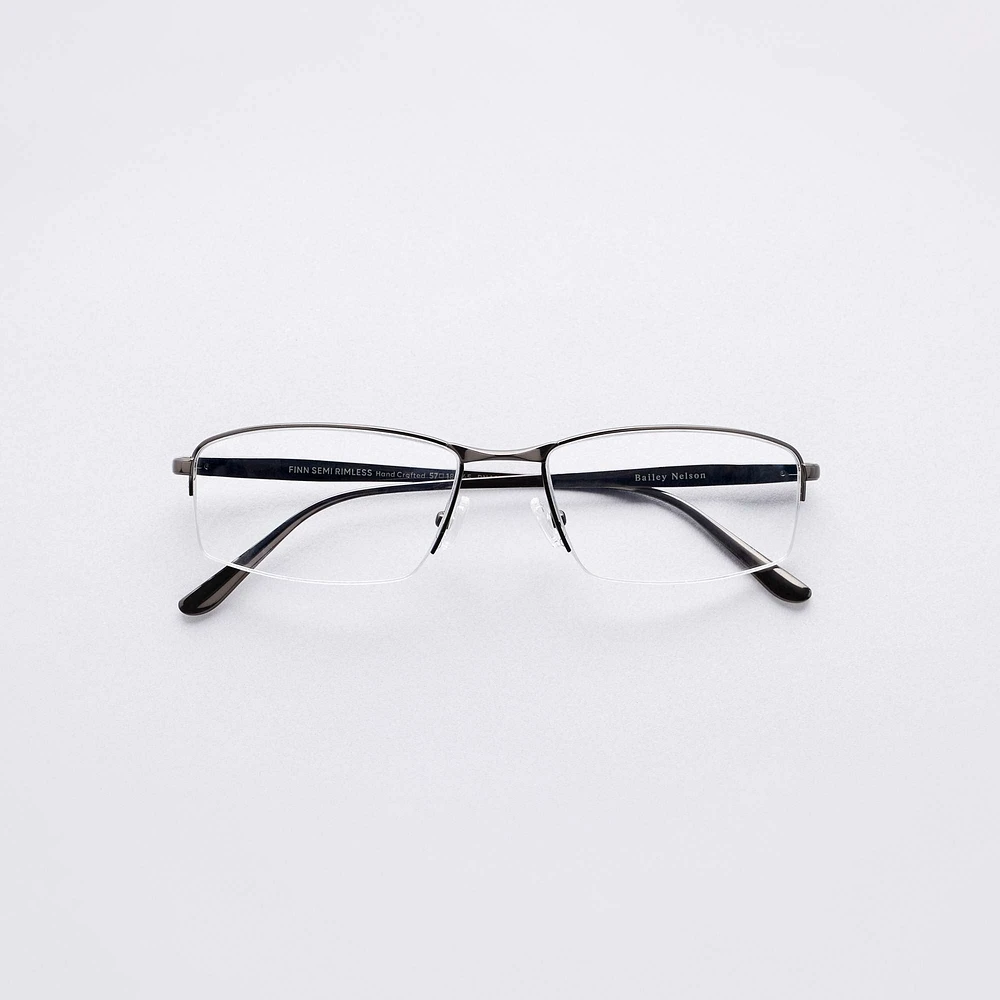 Finn Semi Rimless - Black Glasses