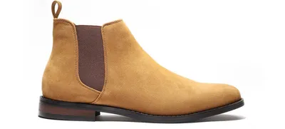 JXSN 1852 Camel Suede Men's Chelsea Ankle Boots Casual Classic