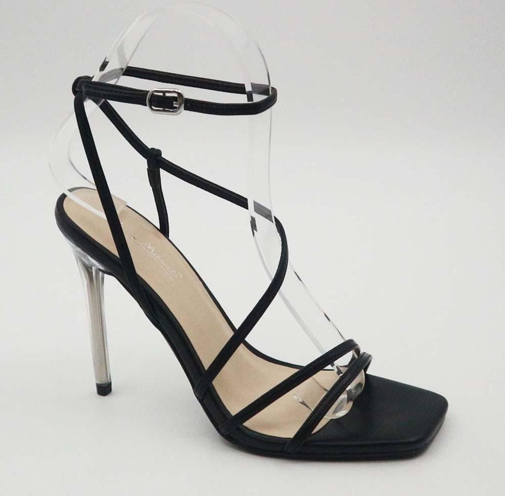 Anne Michelle Feisty-05 Black Strappy High Heels