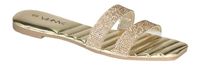 Anna Francis-3 Gold Double Strap Rhinestone Sandal