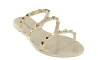 Wild Diva Joanie-211 Nude 3 Strap Caged Sandal With Pointed Studs