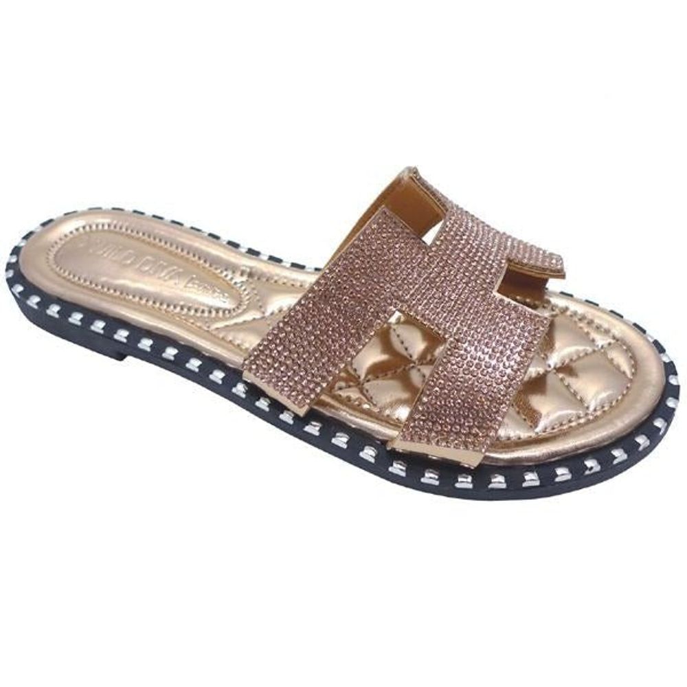 Wild Diva Tia-02 Rose gold H Rhinestone Sandal