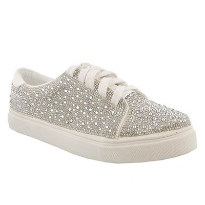 De Blossom Cherry-100 Shimmer Sparkle Lace Up Sneakers