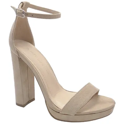 Wild Diva Morrin-03 Natural Suede Open Toe Platform Sandal Heel