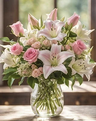 Lily Love in Vase - Fresh Flowers