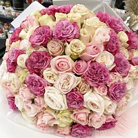 100 Roses Round Shape Bouquet - Fresh Flowers