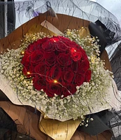 3 Dozens Roses Round Shape Bouquet with LED lights-Fresh Flowers