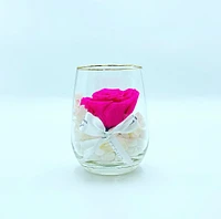 One Love in Round Glass Vase