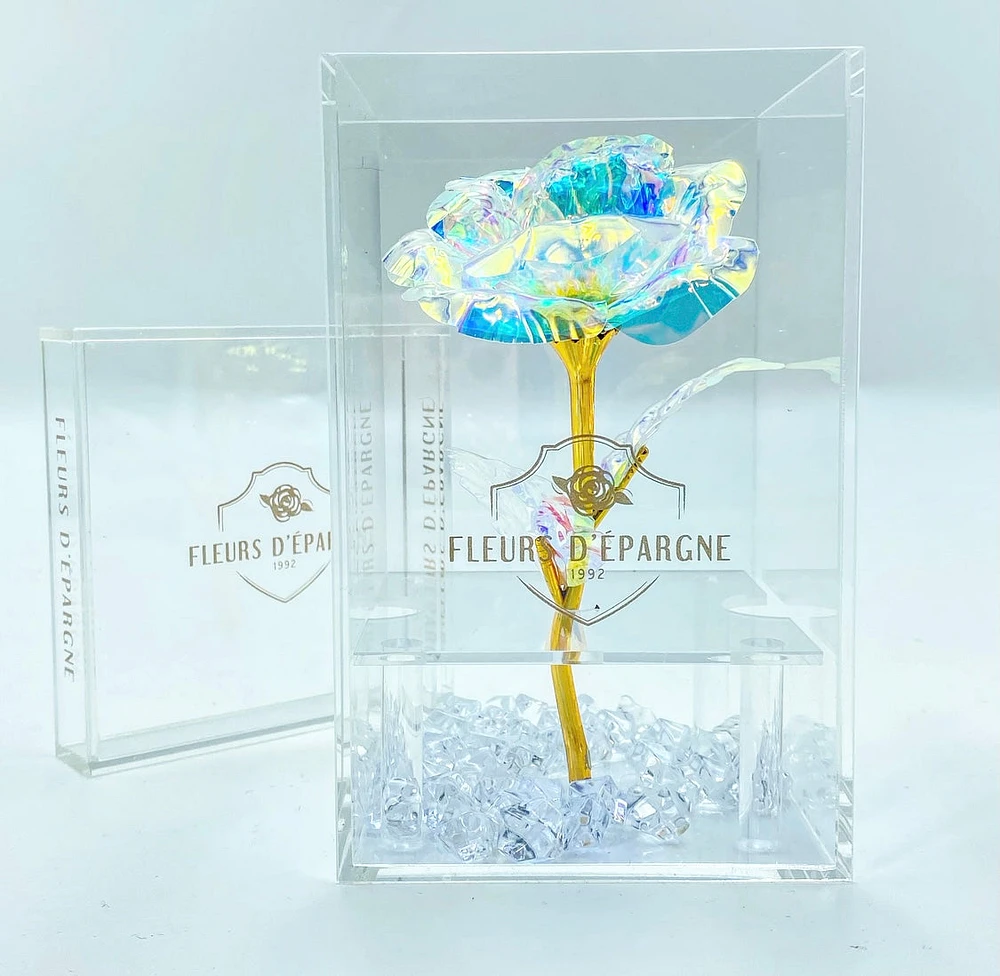 Gold Galaxy Rose Crystal Vase