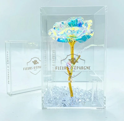 Gold Galaxy Rose Crystal Vase