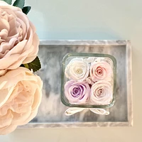 Lush 4 in Square Glass Vase