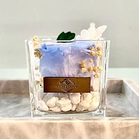 One Love in Square Glass Vase