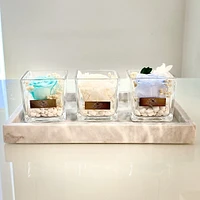 One Love in Square Glass Vase