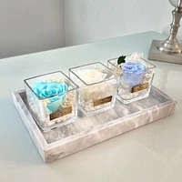 One Love in Square Glass Vase
