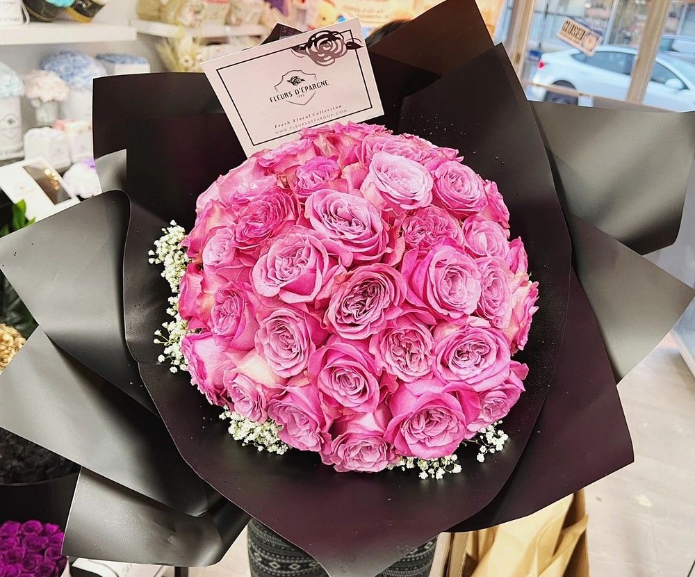 3 Dozens Round Shape Bouquet - Fresh Flowers