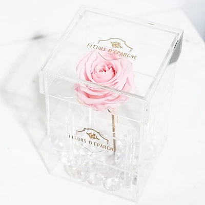 Purest Crystal Box with Long Stemmed 3 Year Rose