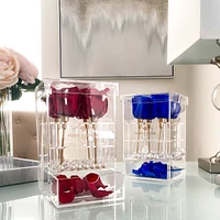Jumbo 4 Rose Crystal Box with Drawer - 3 Year Flowers