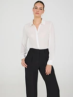Blouse boutonnée sur le devant avec détails contrastés