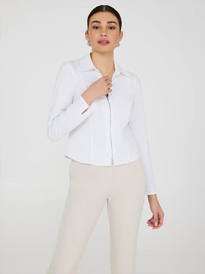 Zip-Front Blouse