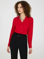 Blouse boutonnée à col en V