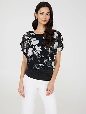Haut en mousseline à manches dolman avec camisole