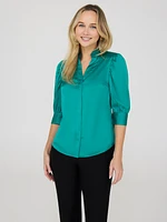 3/4 Sleeve Satin Blouse