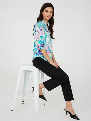 Floral Print Satin Blouse