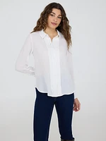 Blouse en mousseline boutonnée avec pinces