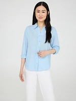 Blouse en mélange de lin boutonnée sur le devant