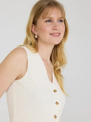 Veste boutonnée et texturée