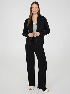 Slit Hem Wide-Leg Pants