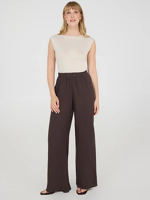 Pantalons palazzo en lin