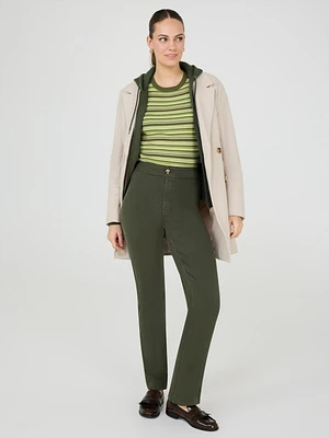 Tencel Mid-Rise Straight Leg Pants