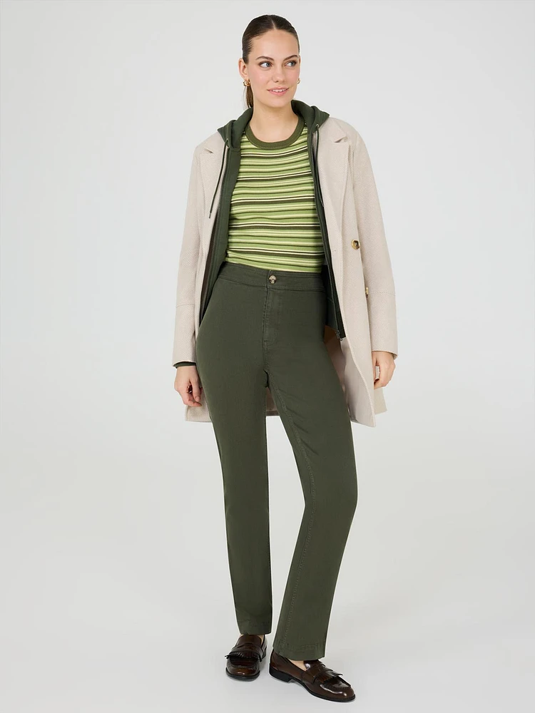 Tencel Mid-Rise Straight Leg Pants