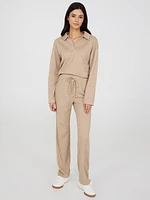 Melange Ribbed Straight Leg Pants