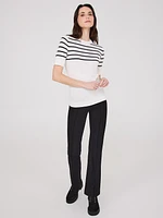 Pintuck Front Flare Leg Pants