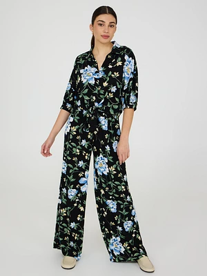Floral Print Wide-Leg Palazzo Pants