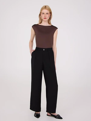 Mid-Rise Wide-Leg Pants
